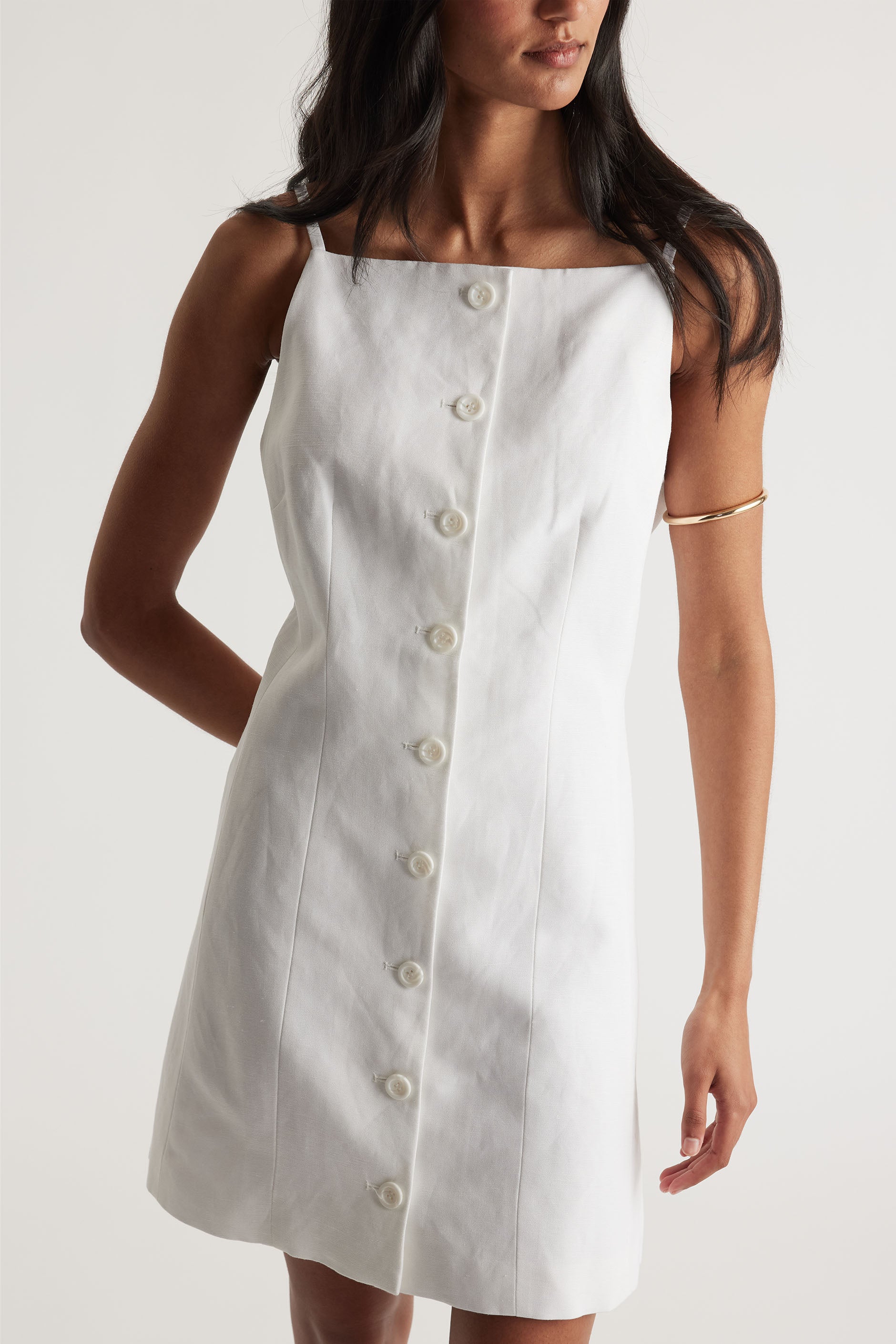 Benne Button Front Vest Dress - Image 2