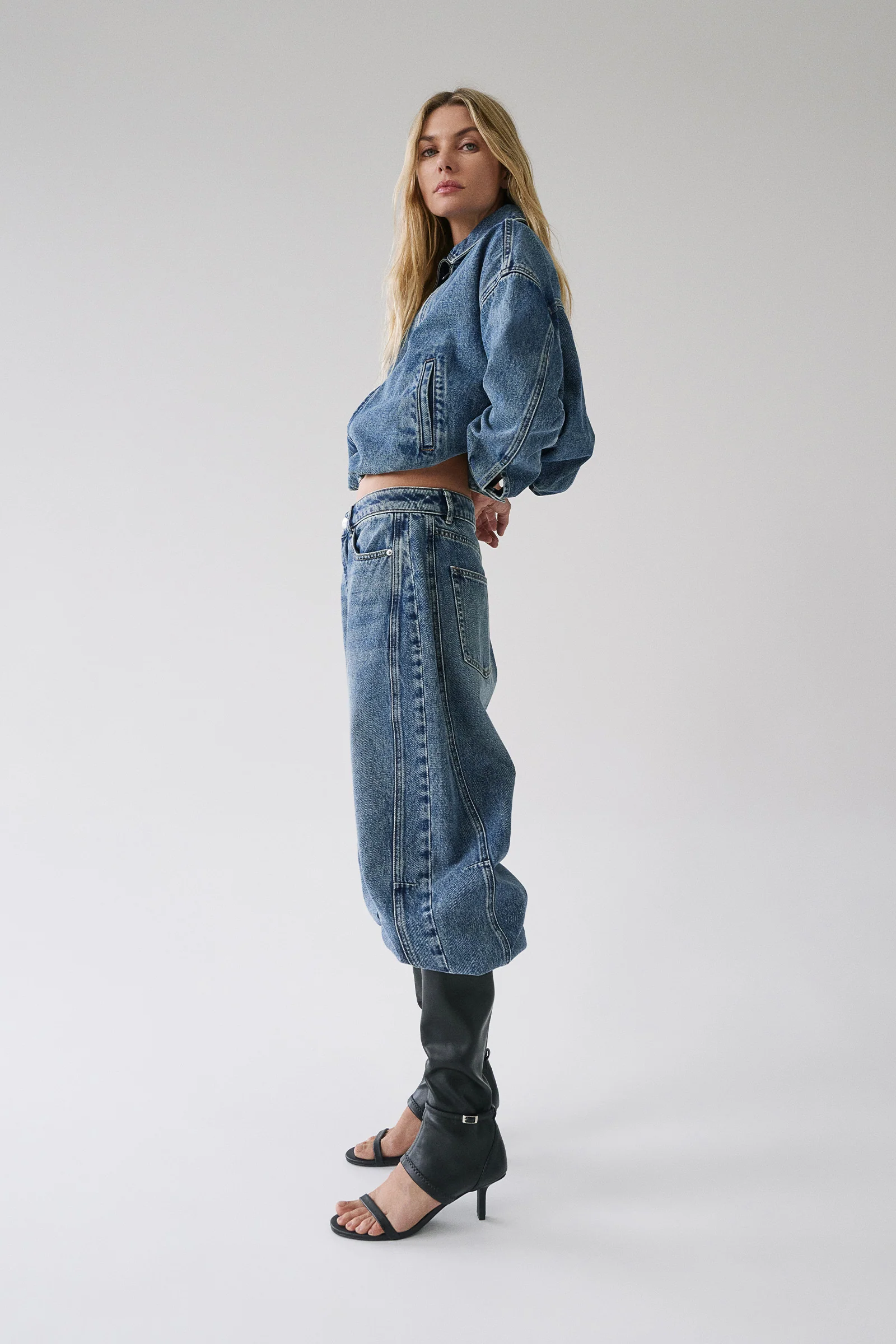 D-Luxe Denim Bomber Jacket - Image 5