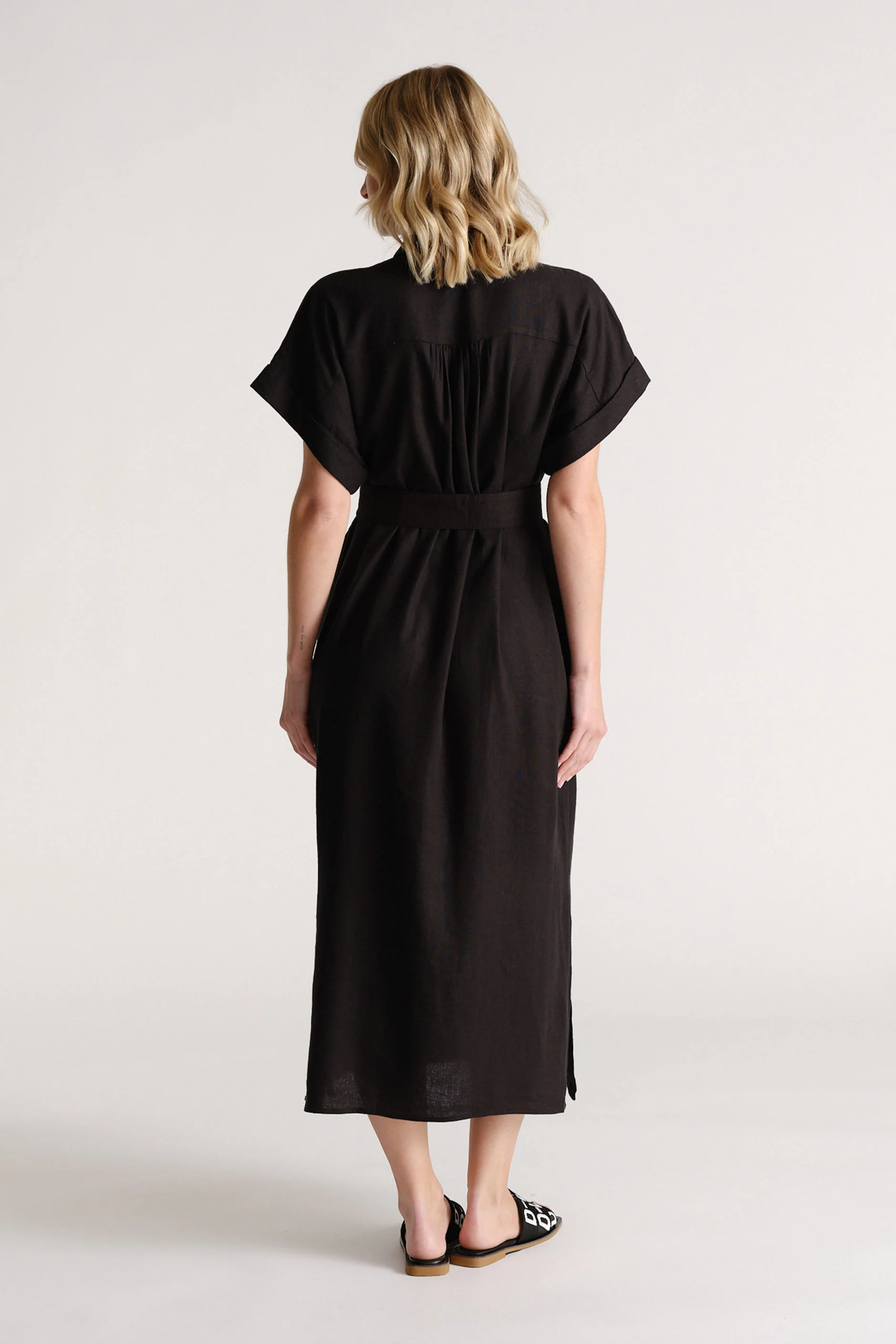 D-Luxe Linen Blend Midi Dress - Image 3