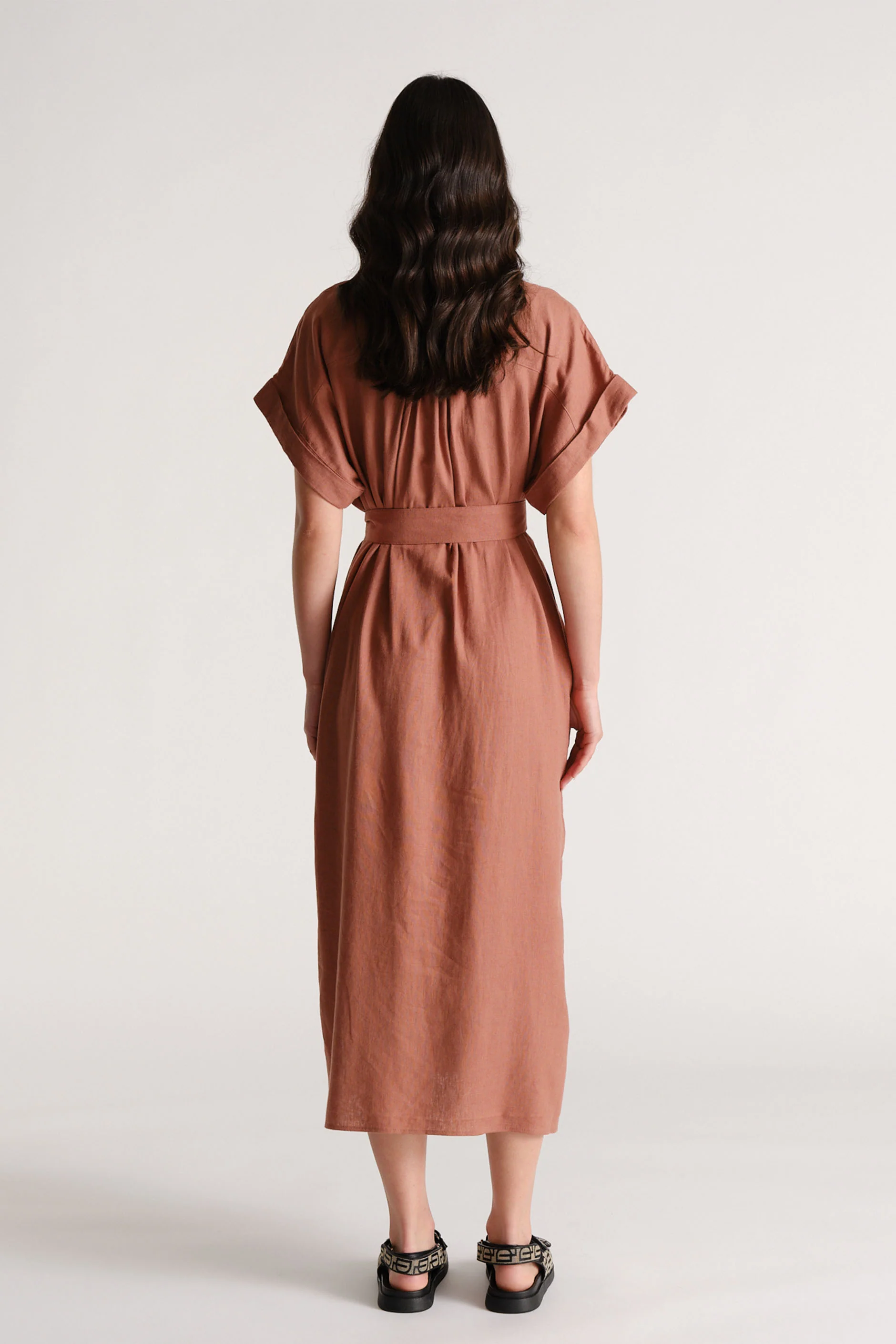 D-Luxe Linen Blend Midi Dress - Image 3