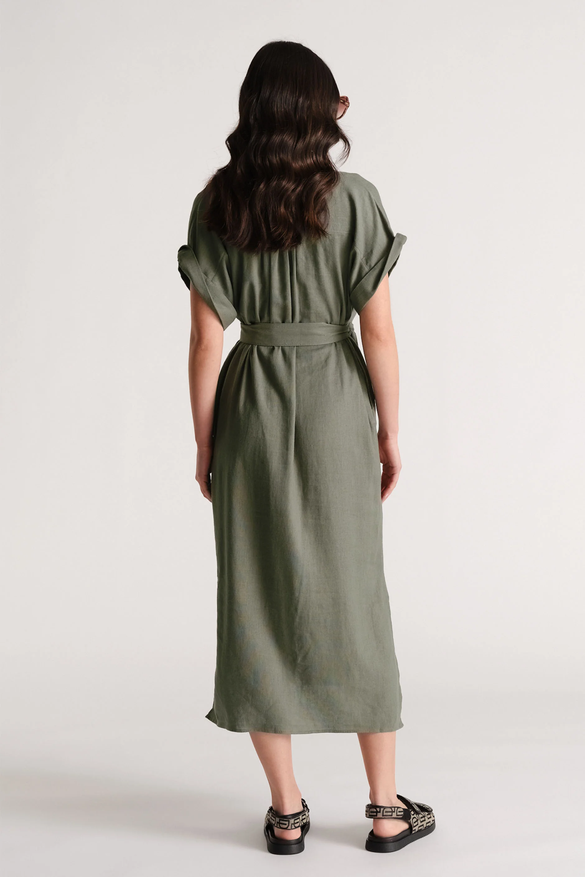 D-Luxe Linen Blend Midi Dress - Image 3
