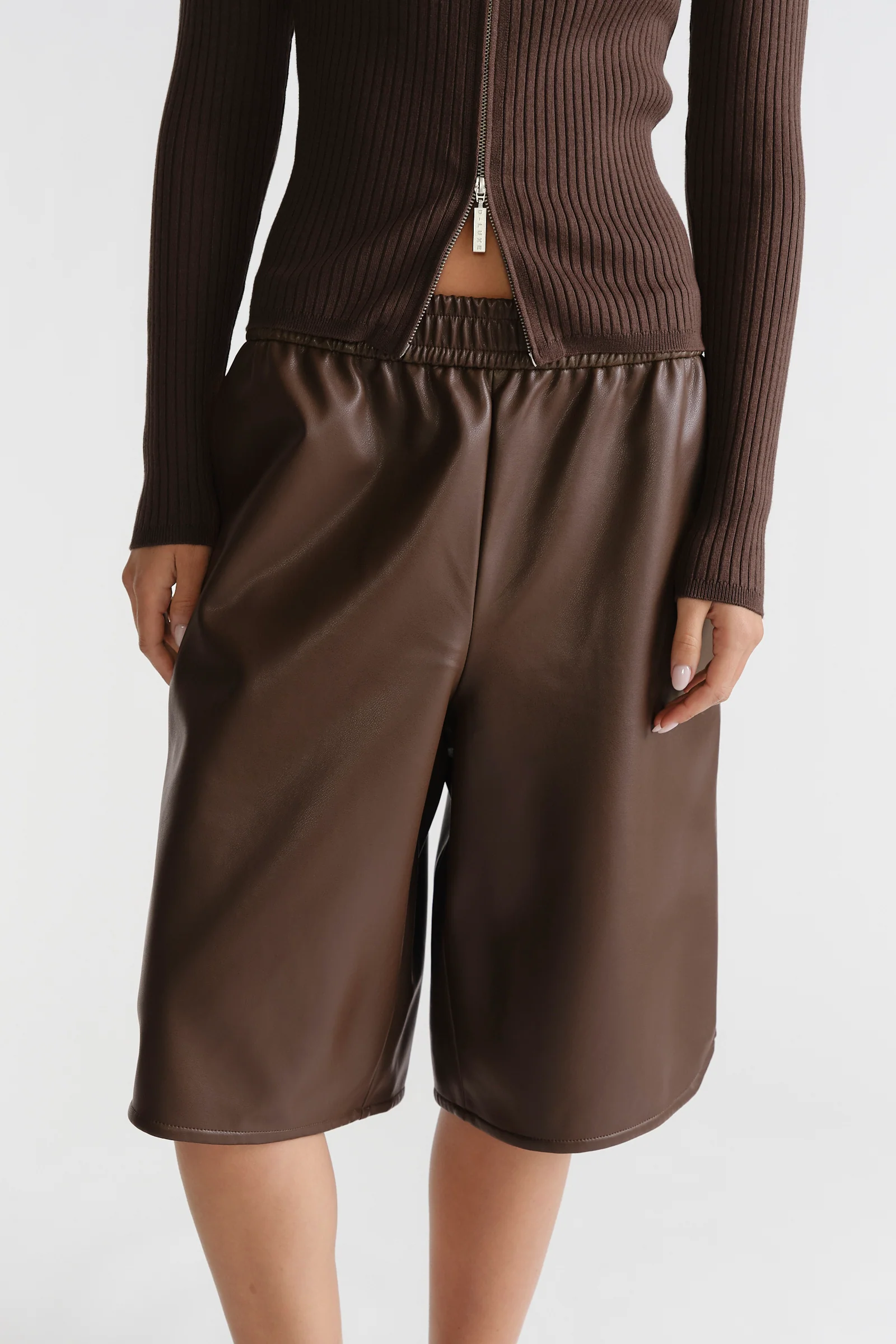 D-Luxe Faux Leather Bermuda - Image 2