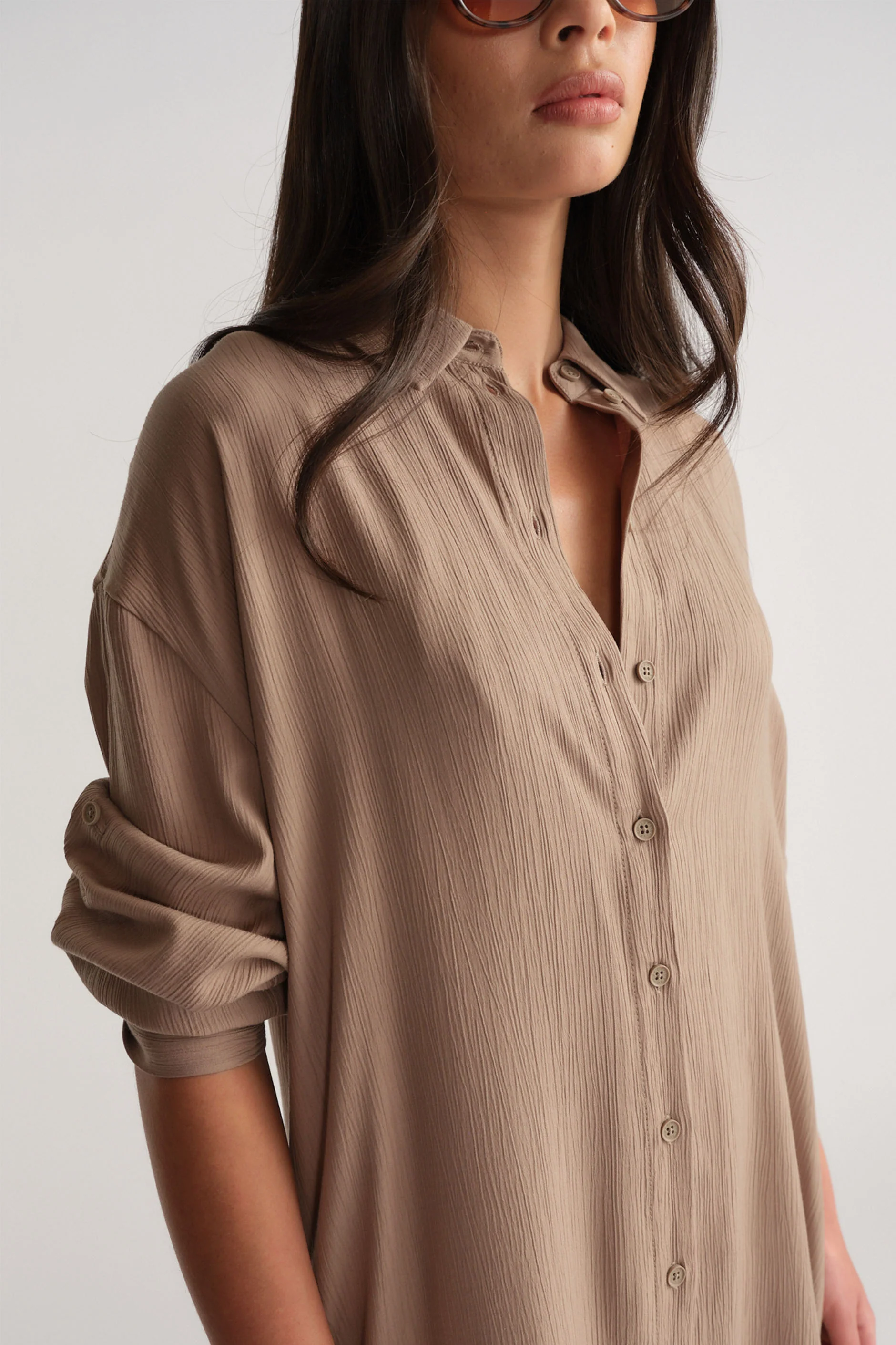 D-Luxe Textured Shirt Dress - Image 2