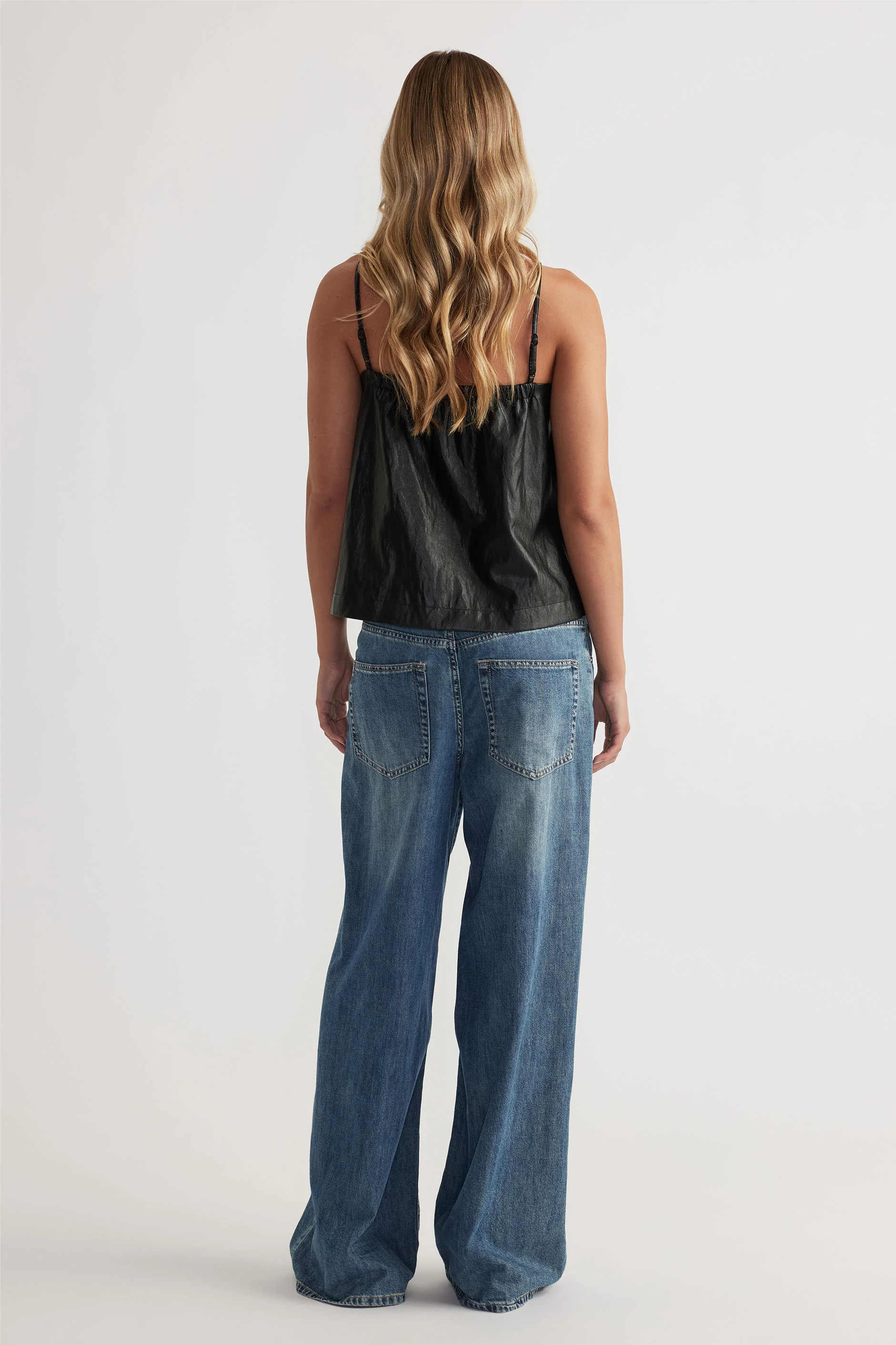 Deep V Faux Leather Cami - Image 3