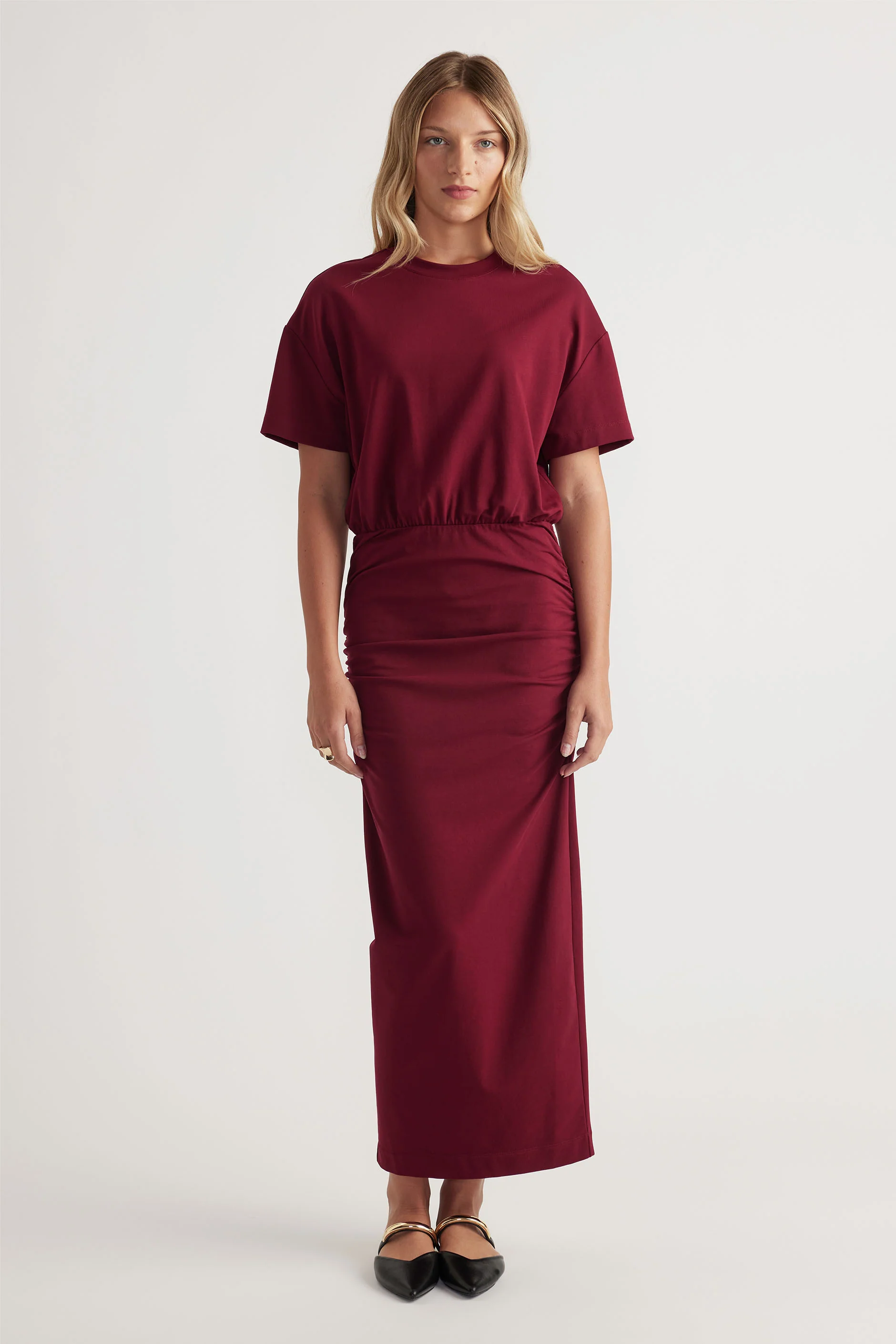 Gabbie Ruched Midi Dress