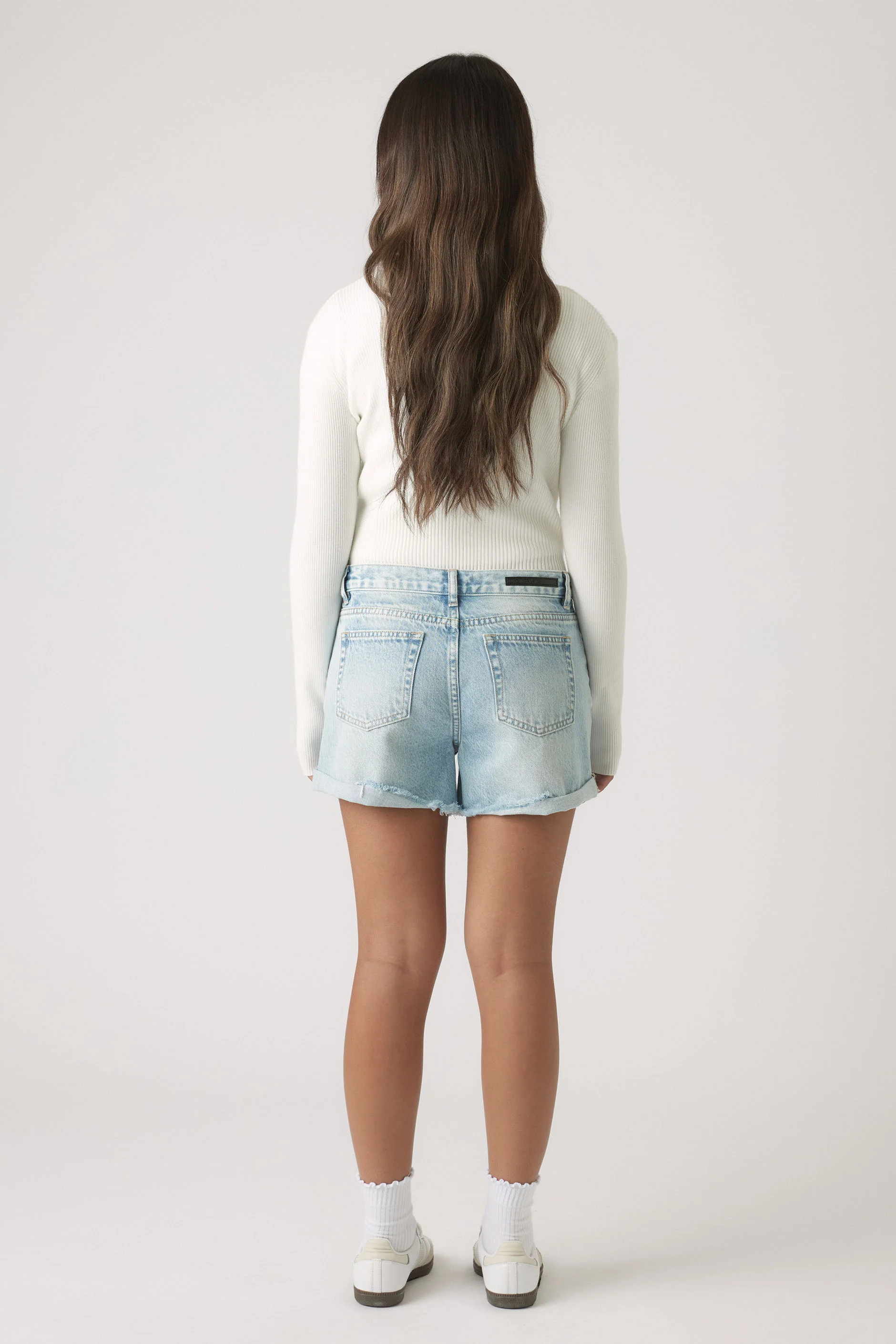 Girls Abbie Rolled Denim Short - Image 3