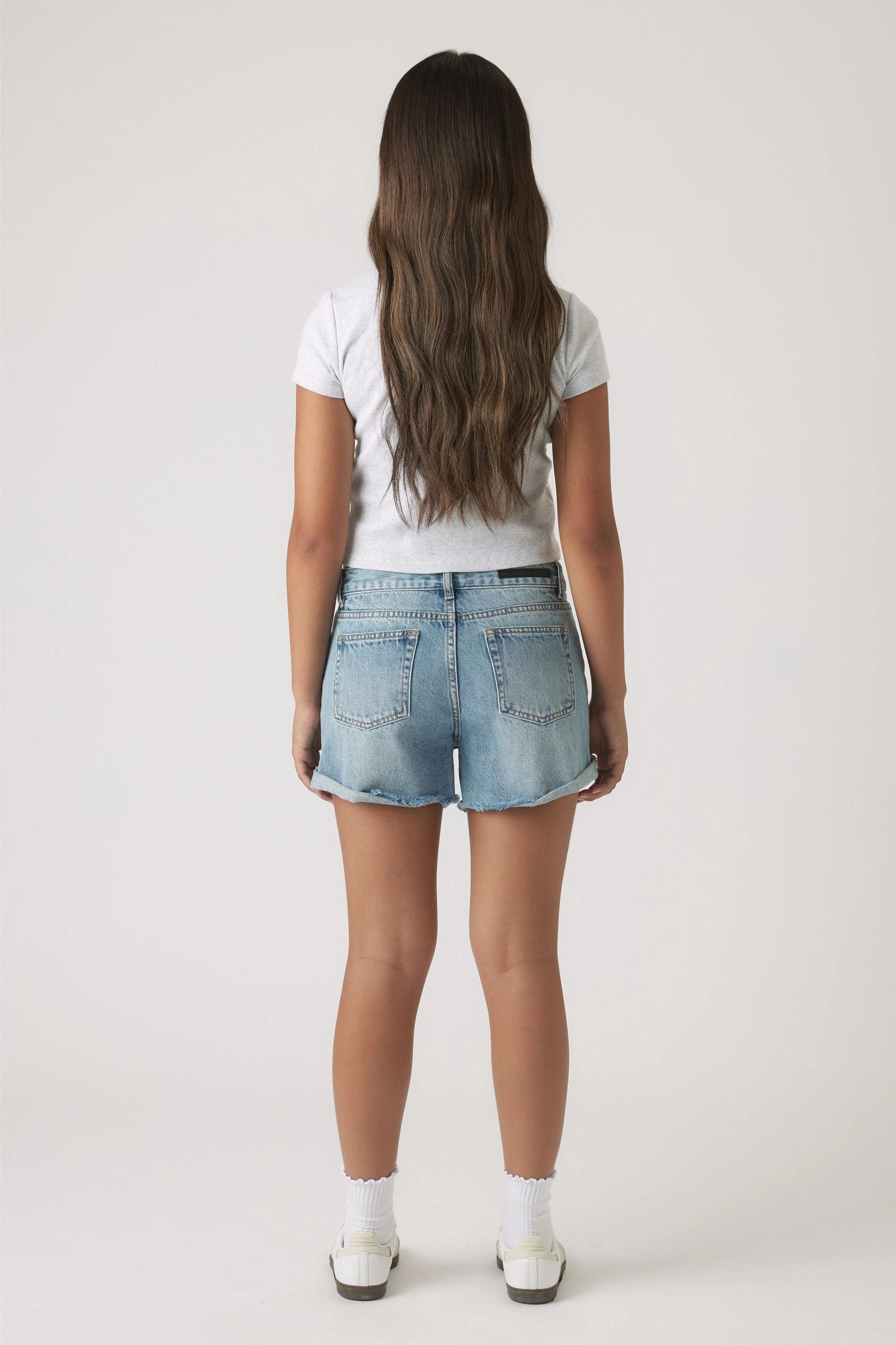 Girls Abbie Rolled Denim Short - Image 3