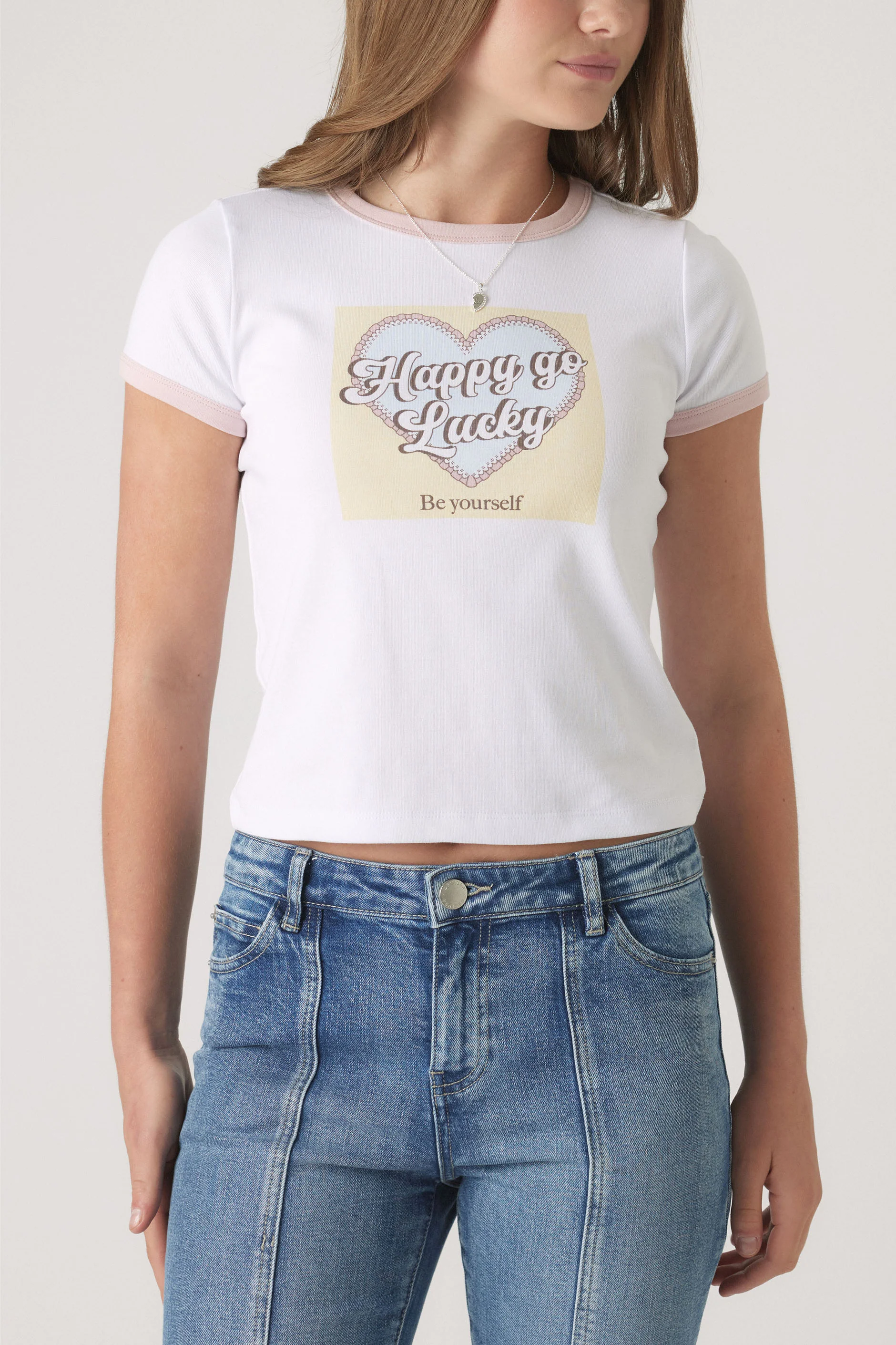 Girls Cropped Ringer Tee - Image 2