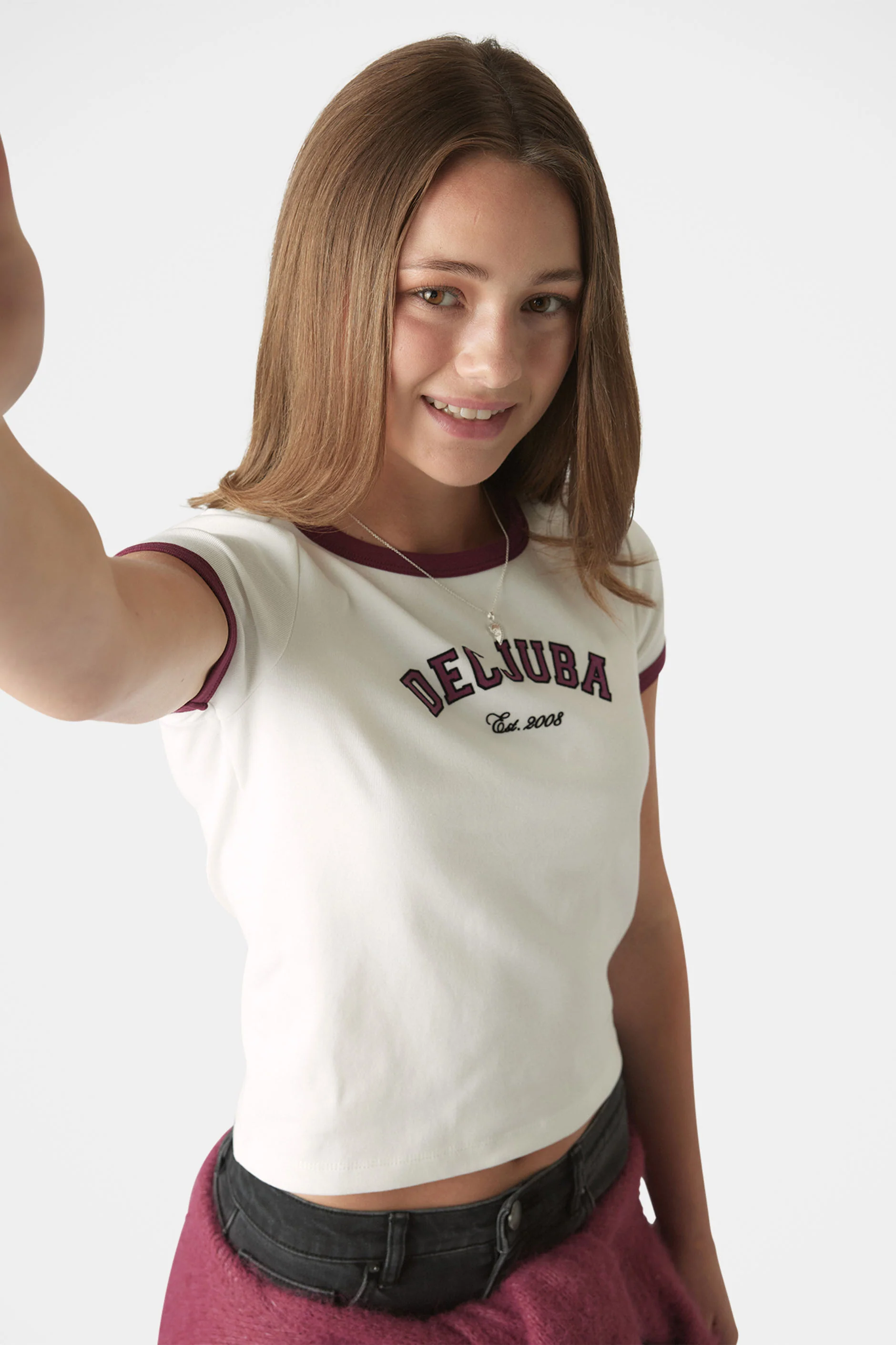 Girls Decjuba Crop Ringer Tee - Image 4