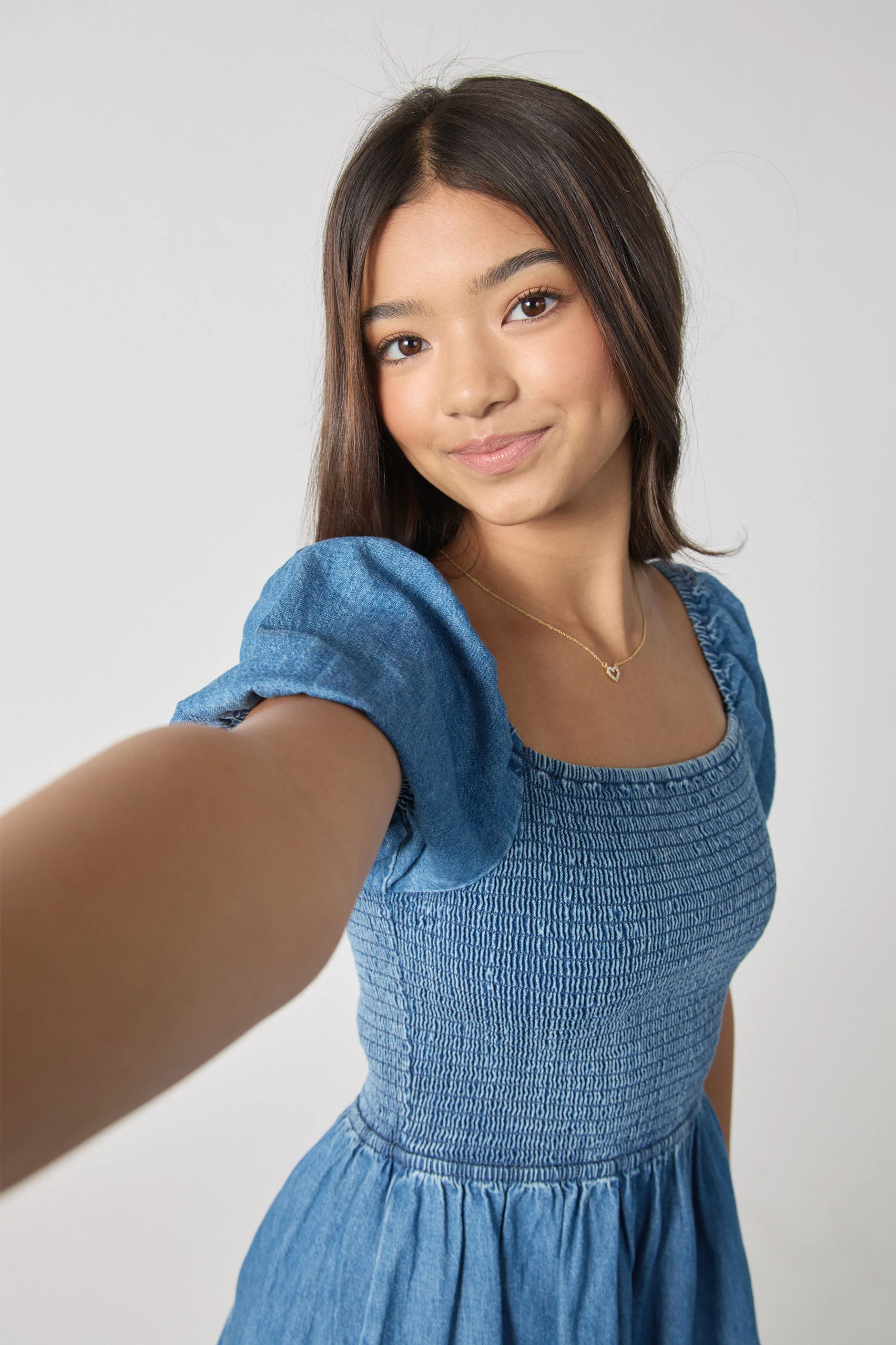 Girls Marley Denim Mini Dress - Image 4