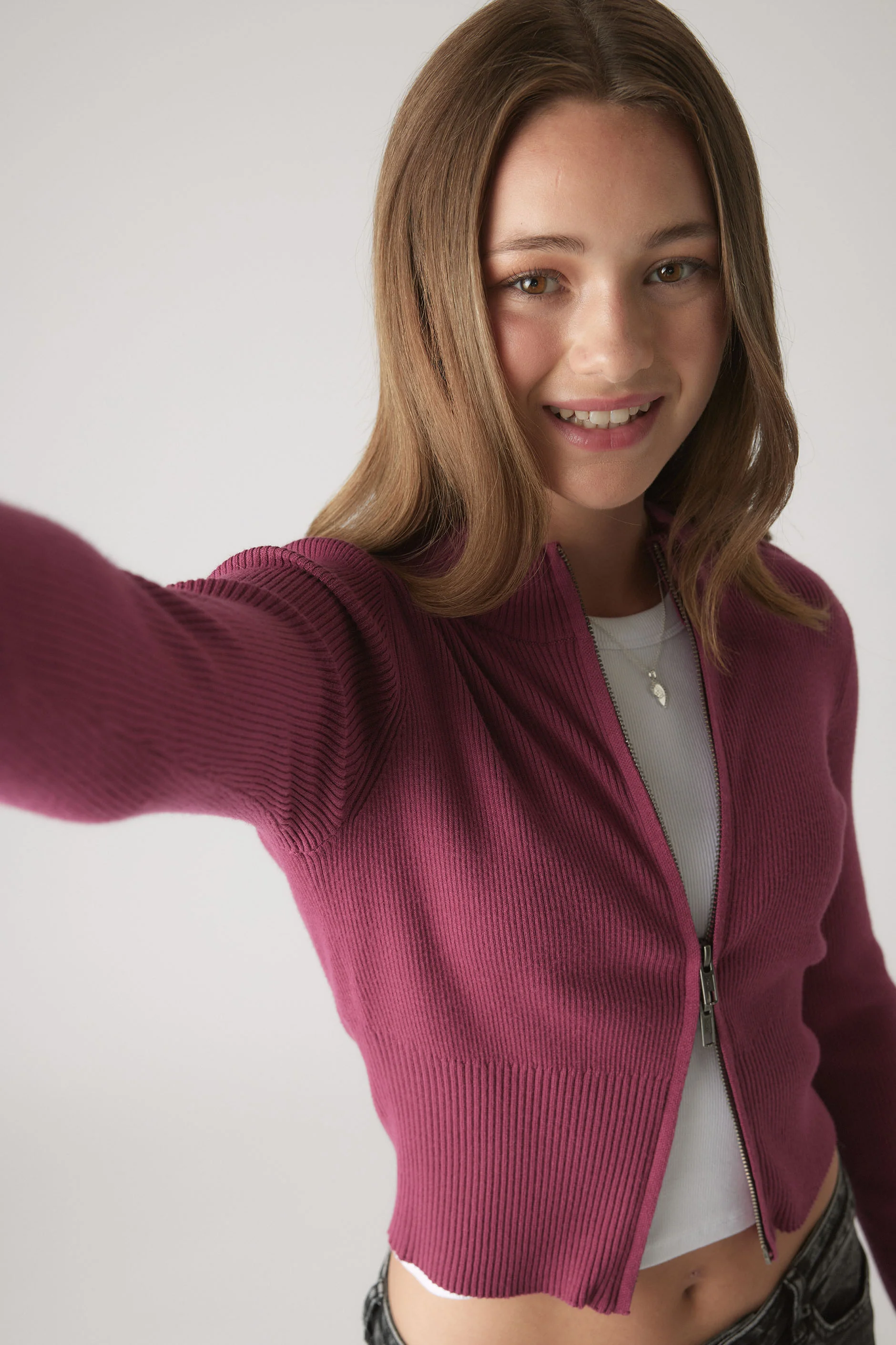 Girls Matilda Zip Up Knit - Image 4