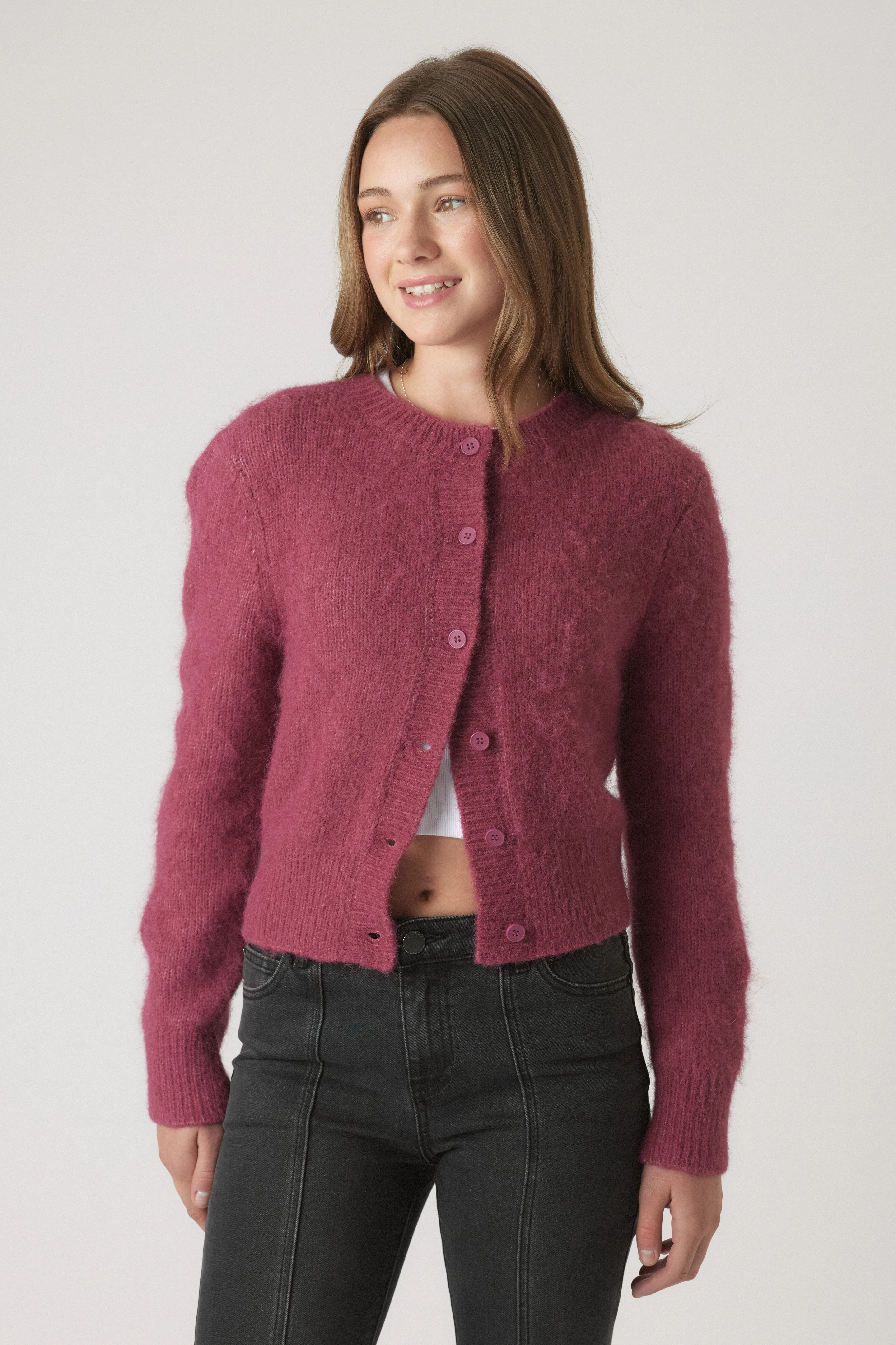 Girls Mia Fluffy Cardigan - Image 2