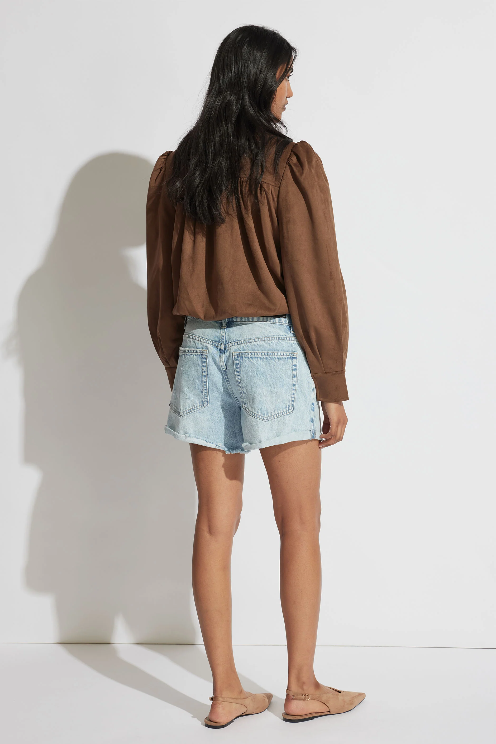 Harper Rolled Cuff Denim Short - Image 2