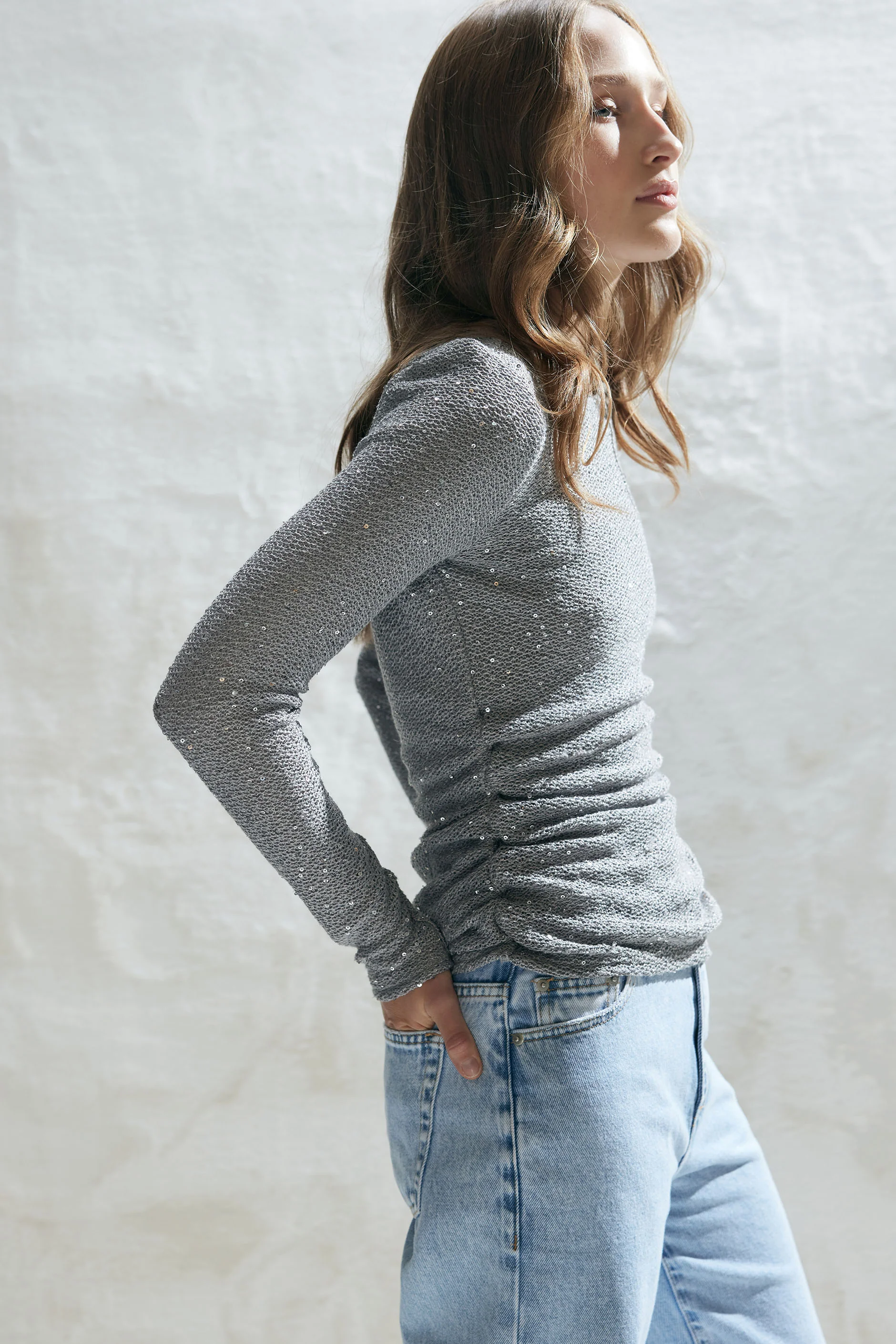 Holly Sequin Ruched Top - Image 2