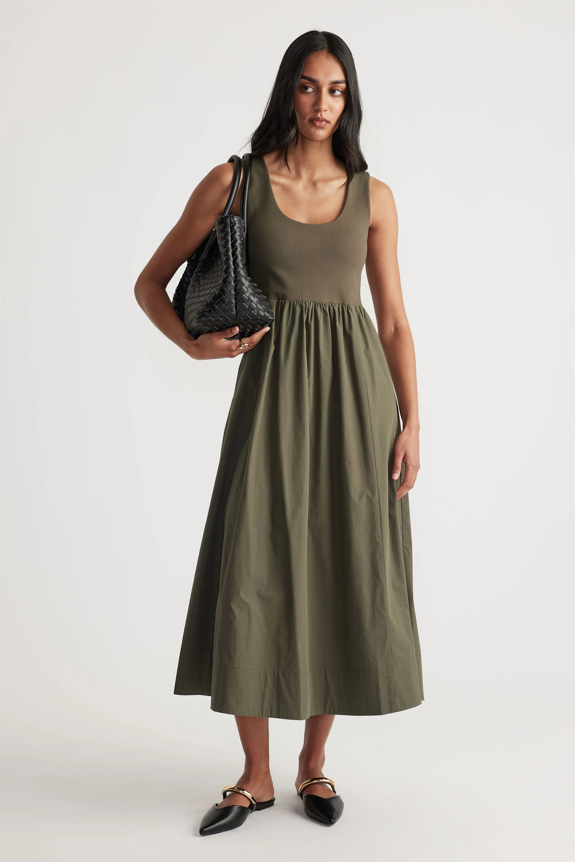 Lucie Spliced Midi Dress